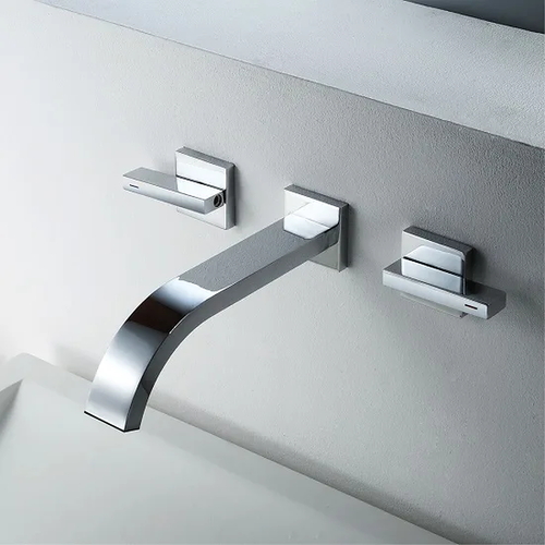 Vòi Chậu Lavabo Âm Tường Màu Bạc Miken MKV-600009