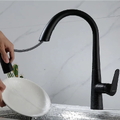 Vòi chậu rửa bát nóng lạnh màu đen Miken MK-0578B