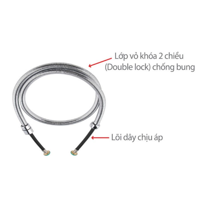 Dây chịu áp Inox 304 cho vòi xịt vệ sinh, sen tắm Techbath DM.01