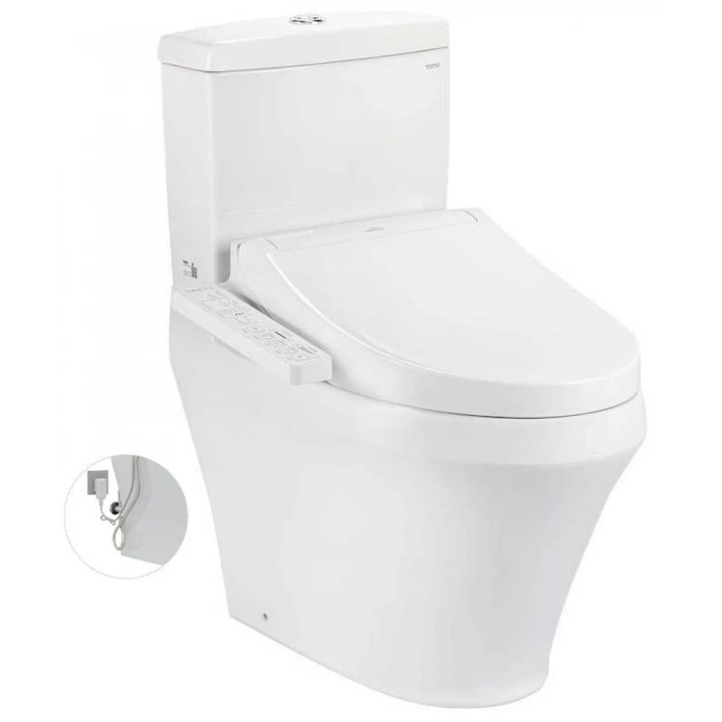 Bồn cầu 2 khối TOTO CS945PDW16#XW nắp rửa Washlet TCF23410AAA thoát ngang
