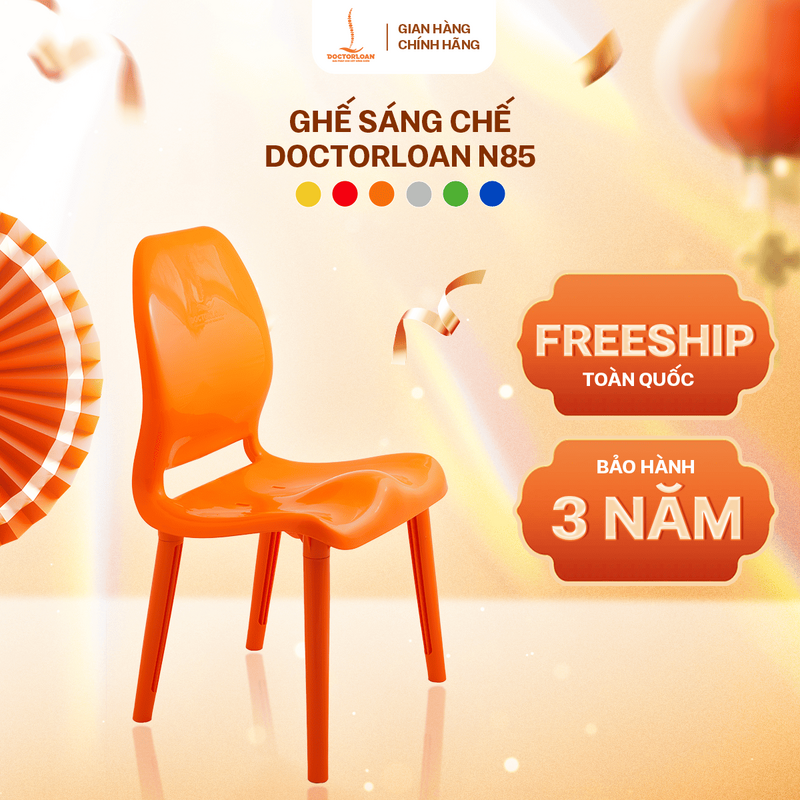 Ghế điều trị cột sống DOCTORLOAN N85-TVC chân thấp màu vàng cam