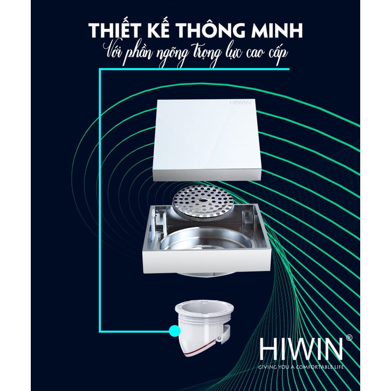 Ga thoát sàn lát gạch Hiwin FD-1902A