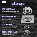 Ga thoát inox thoát nước nhanh ngăn mùi Hiwin FD-2210