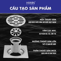 Ga thoát inox chống côn trùng Hiwin FD-4820A 