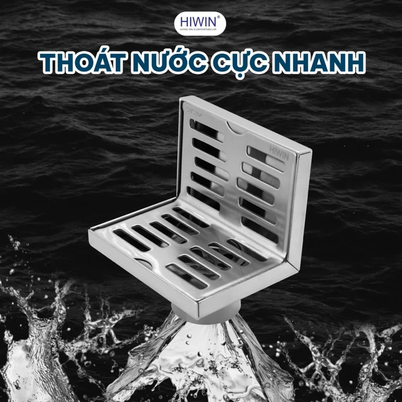 Thoát sàn ngang 75x100mm Hiwin FD-04B
