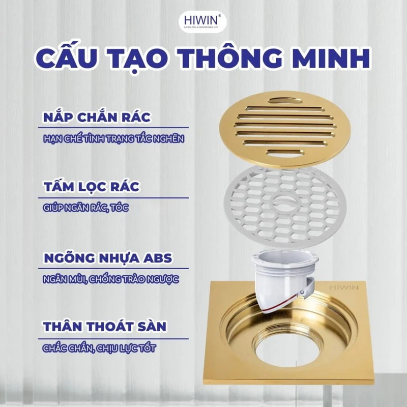 Ga thoát inox thoát nước nhanh ngăn mùi Hiwin FD-1101