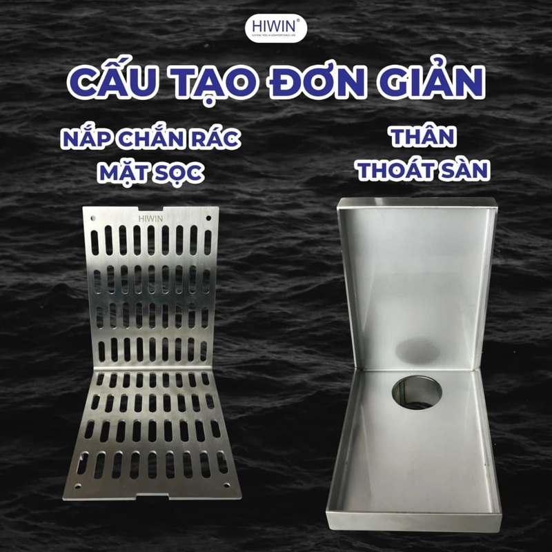 Thoát sàn ngang 120x180mm Hiwin FD-18B