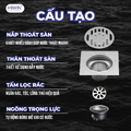 Ga thoát inox thoát nước nhanh ngăn mùi Hiwin FD-8210 