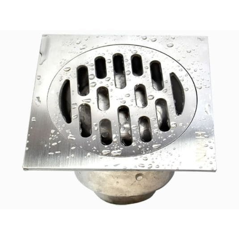 Ga thoát sàn đúc liền khối inox 304 mặt 100x100x4 Hiwin FD-019