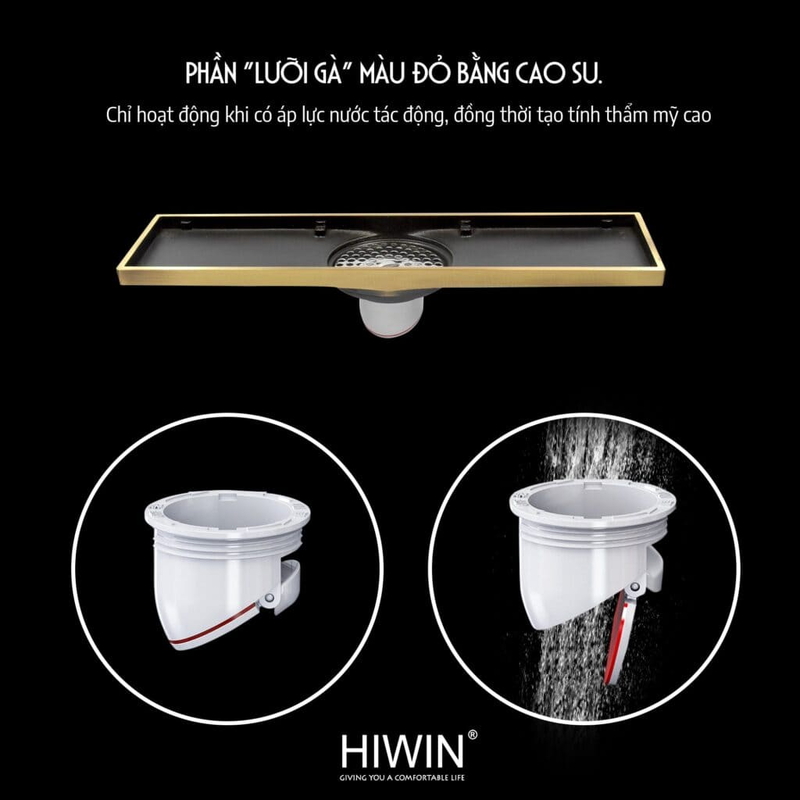 Ga thoát sàn dài đồng giả cổ siêu cao cấp Hiwin FD-4804 