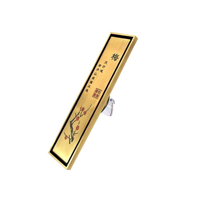 Thoát sàn dài đồng giả cổ hoạt tiết hoa đào Hiwin FD-4831