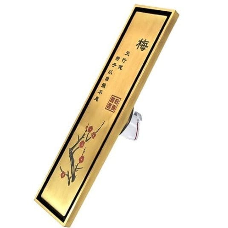 Thoát sàn dài đồng giả cổ hoạt tiết hoa đào Hiwin FD-4831