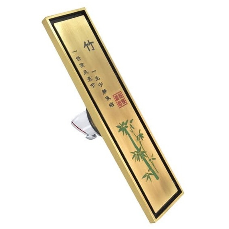 Thoát sàn dài đồng giả cổ hoạt tiết hoa đào Hiwin FD-4833