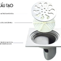Phễu thu sàn đúc nguyên khối chất liệu inox 304 siêu bền Hiwin FD-026 