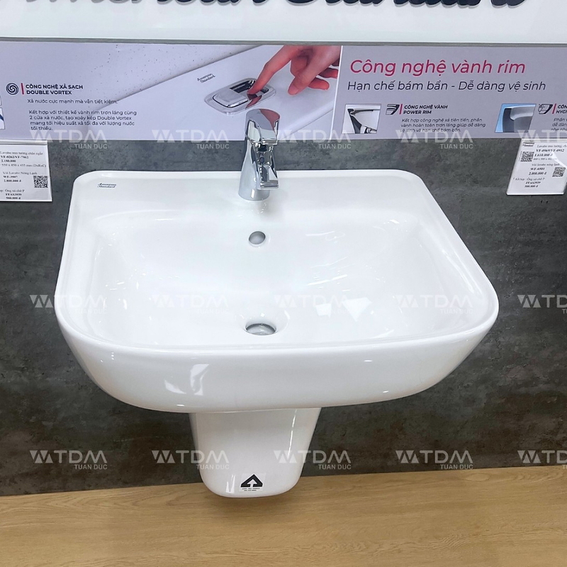 Chậu rửa treo tường chân lửng American Standard VF-0262+VF-7062
