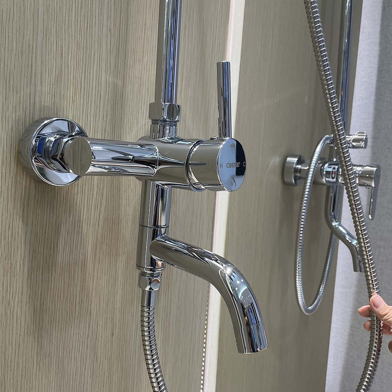 Sen tắm dứng nóng lạnh tay sen 3 chế độ Caesar S338C
