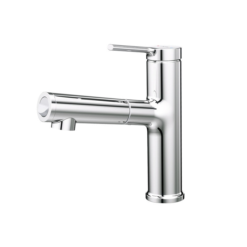 Vòi Lavabo Nóng Lạnh 1 Chân Dây  Rút Caesar B196C