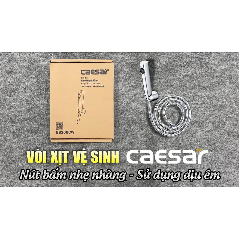 Vòi xịt vệ sinh mạ xi Caesar BS308CW
