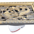 Phễu thu sàn hoa văn song ngư giả cổ 120×120 Hiwin FD-4602 