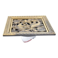 Phễu thu sàn hoa văn song ngư giả cổ 120×120 Hiwin FD-4602 