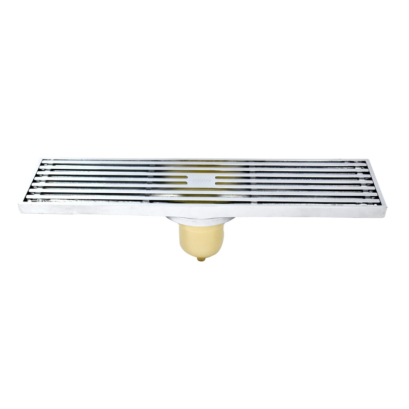 Phễu thu sàn dài thoát nước siêu nhanh, đồng mạ Hiwin FD-4802