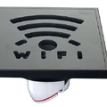 Ga thoát sàn mạ đen đồng mạ đen hoạt tiết Wifi Hiwin FD-1418