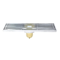 Phễu thu sàn dài thoát nước siêu nhanh, đồng mạ Hiwin FD-4802