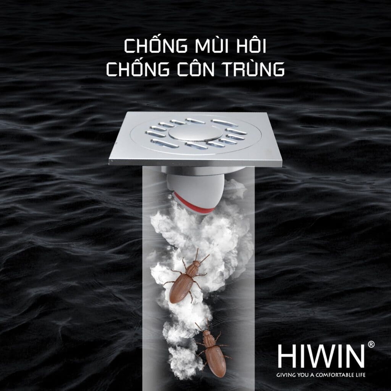 Ga thoát sàn máy giặt màu bóng gương Hiwin FD-1101W