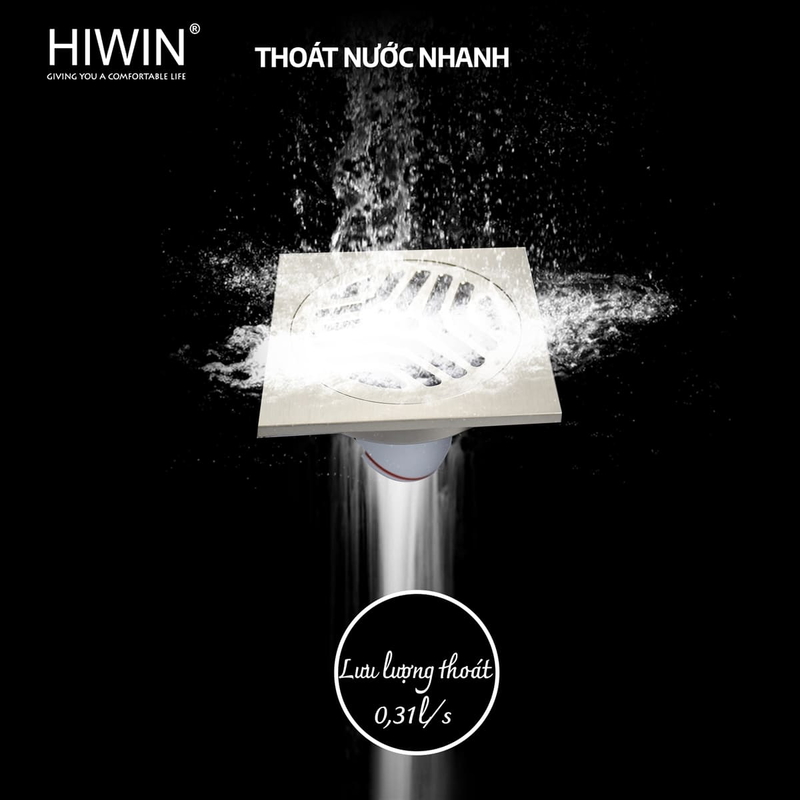 Phễu thu nước ngăn mùi ngăn mùi hiệu quả, thoát nhanh Hiwin FD-1122S