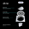 Ga thoát sàn chống hôi thoát nhanh, ngăn mùi, lọc rác Hiwin FD-1119