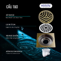 Phễu thoát sàn đồng giả cổ ngăn mùi hiệu quả HIWIN FD-1122D