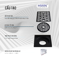 Thoát sàn chống hôi đồng mạ màu đen HIWIN FD-1408B