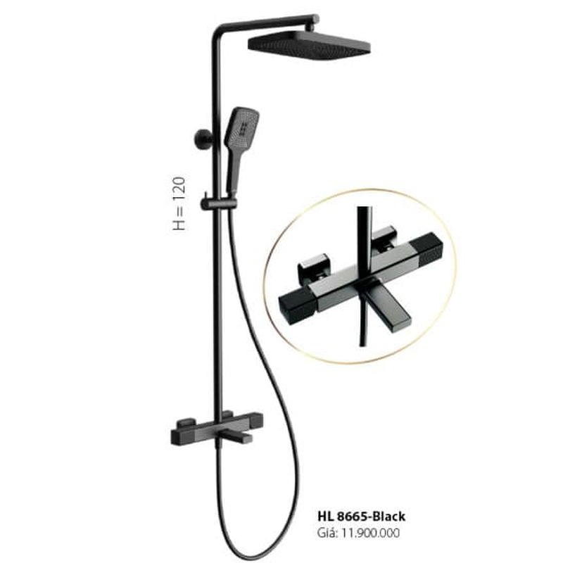 Sen tắm cây đứng nóng lạnh Hilux 8665-Black