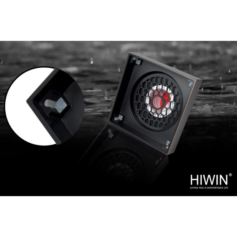 Ga thoát sàn mạ đen lát gạch ngăn mùi thoát nhanh Hiwin FD-1901B