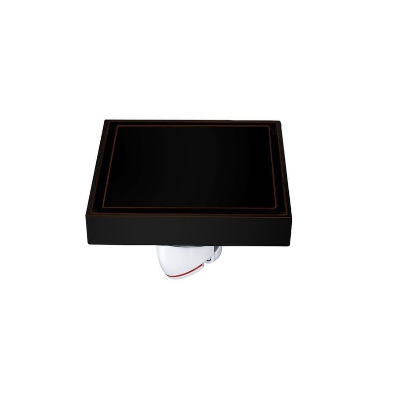 Ga thoát sàn mạ đen lát gạch ngăn mùi thoát nhanh Hiwin FD-1901B