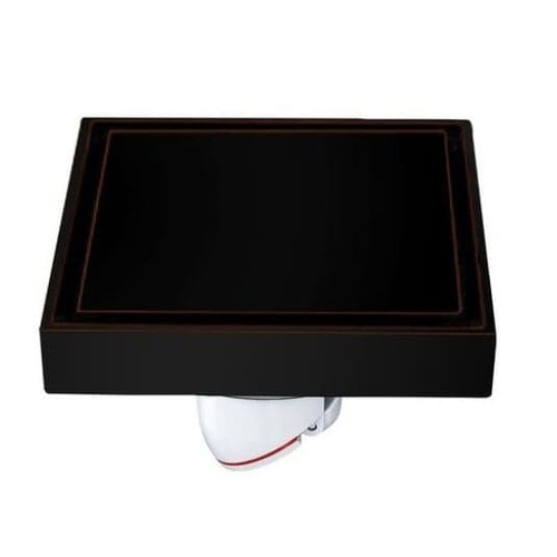 Ga thoát sàn mạ đen lát gạch ngăn mùi thoát nhanh Hiwin FD-1901B