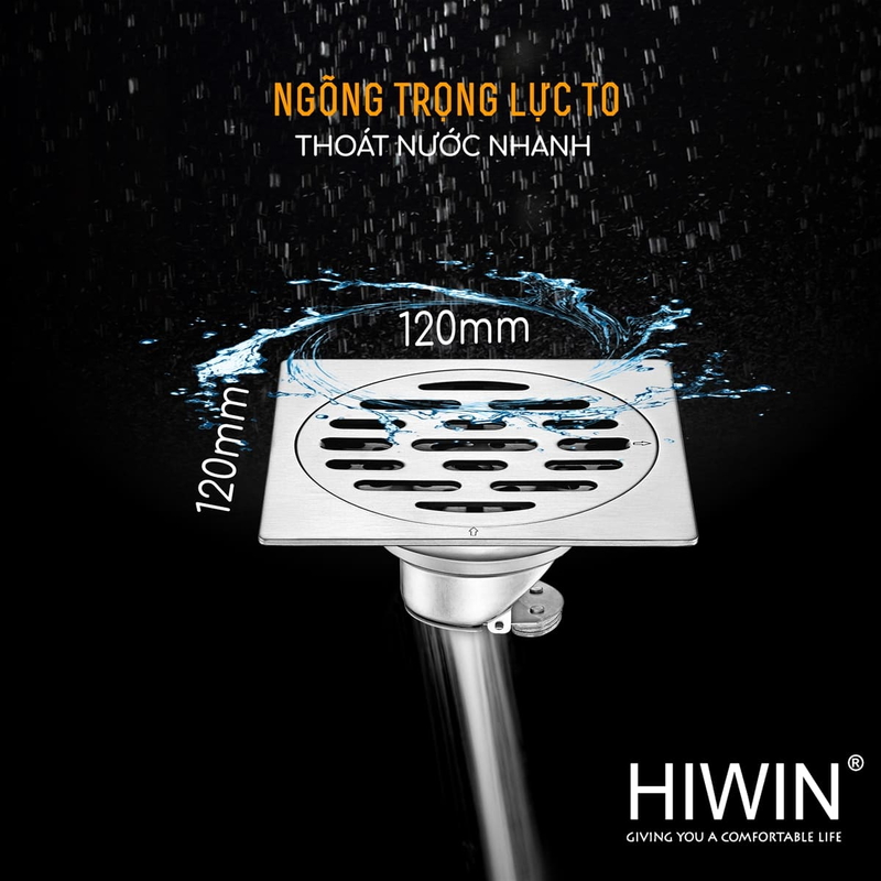 Ga thoát sàn inox 304 Hiwin FD-2352 