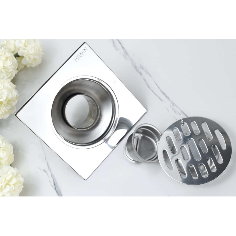 Ga thoát sàn inox 304 chống hôi thoát nước nhanh Hiwin FD-8210A