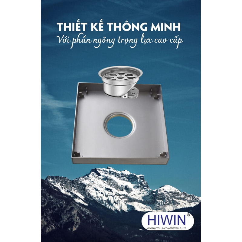 Ga thoát sàn đặt gạch cao cấp thoát nhanh ngăn mùi Hiwin FD-T11