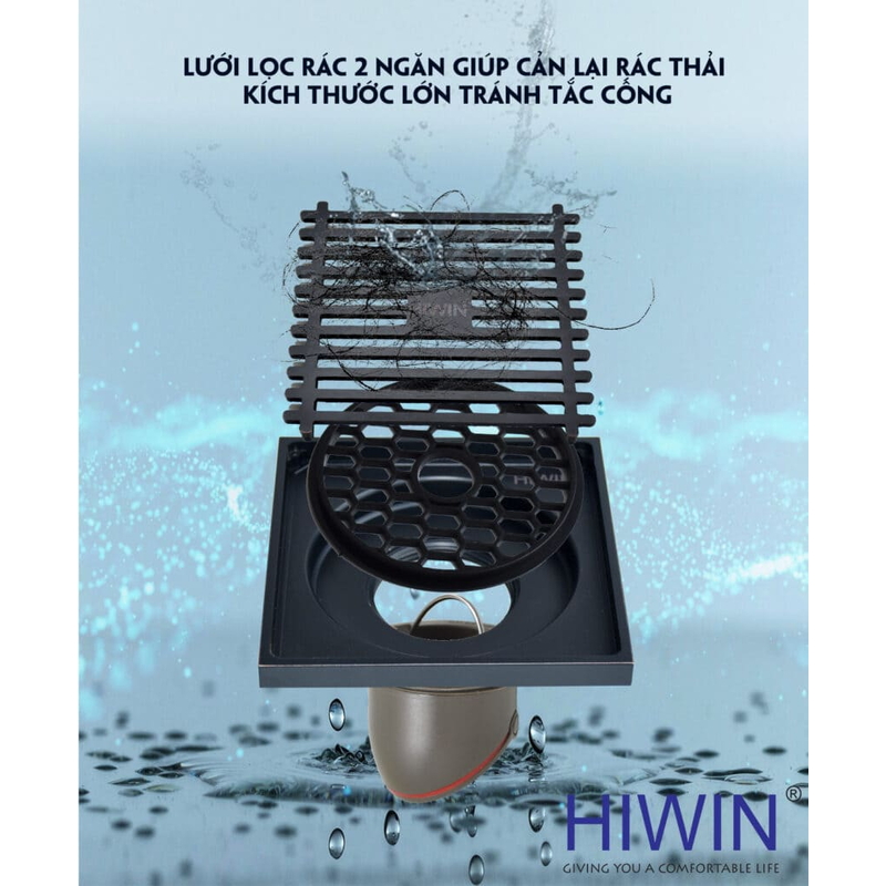 Ga thoát sàn inox 304 thoát nước thế hệ mới Hiwin FD-1451 