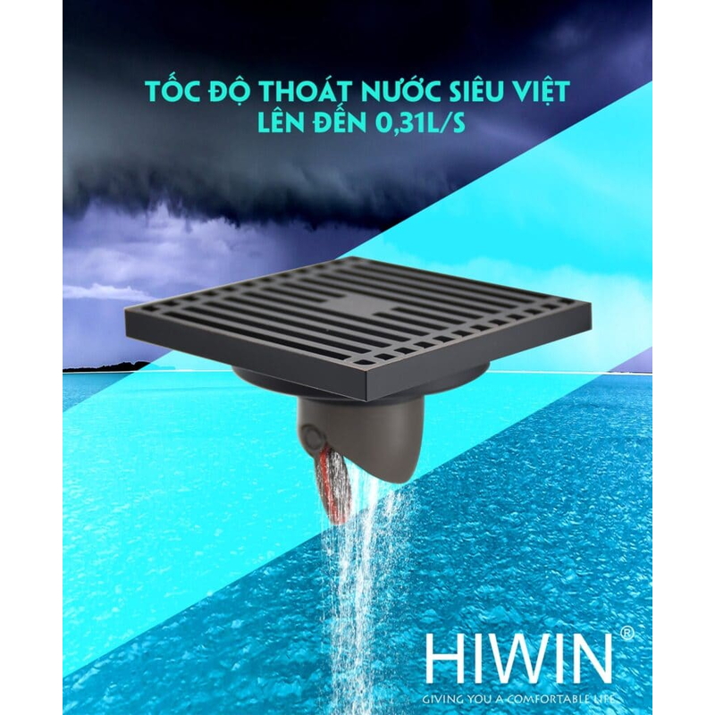 Ga thoát sàn inox 304 thoát nước thế hệ mới Hiwin FD-1451 
