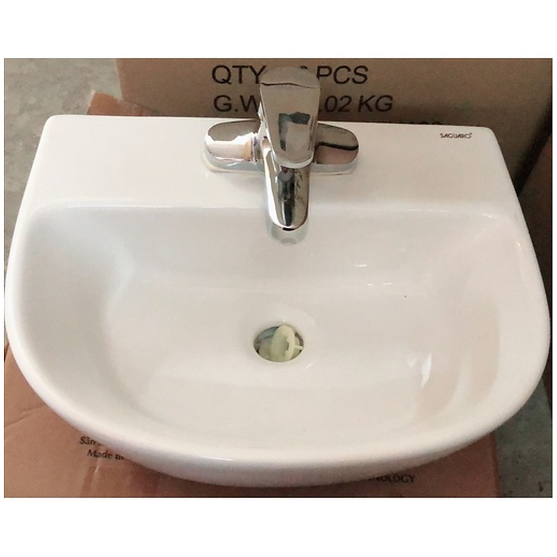 Lavabo chậu rửa mặt treo tường để bàn Saguaro Jade 1 lỗ