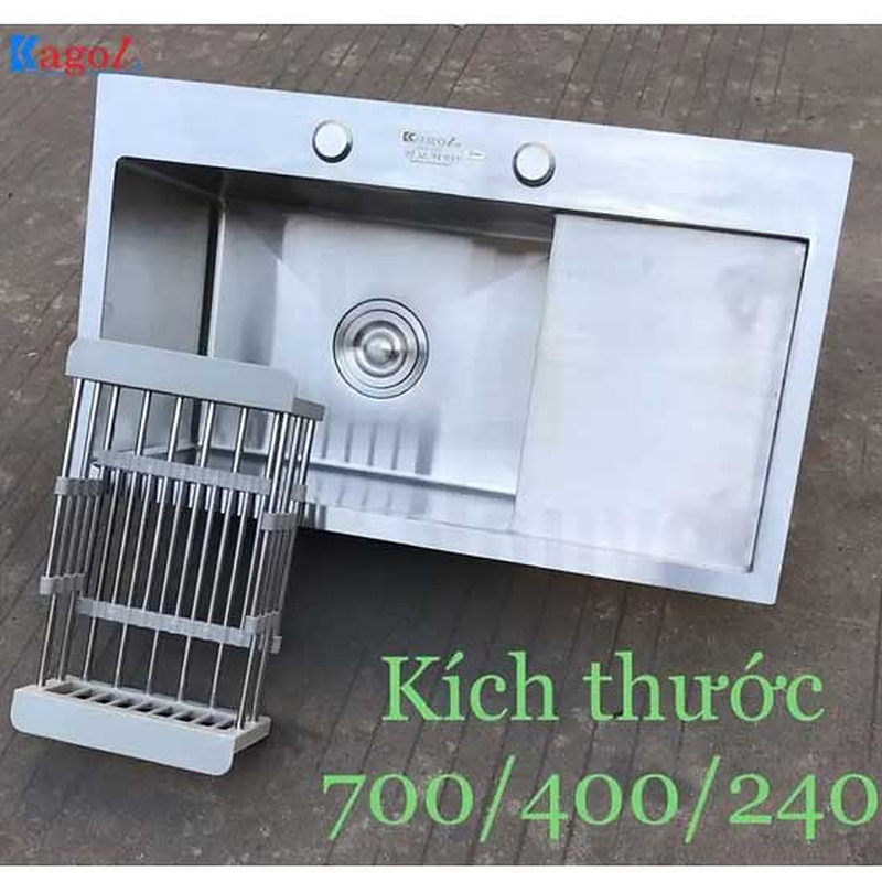Chậu rửa bát inox 1 hố Kagol K7040B