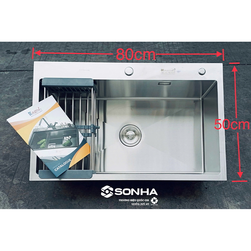 Chậu rửa bát inox 1 hố Kagol K8050