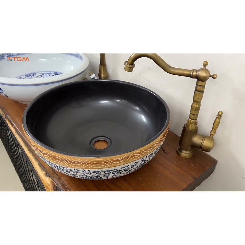 Chậu lavabo đặt bàn sứ mỹ thuật Kanly SU113