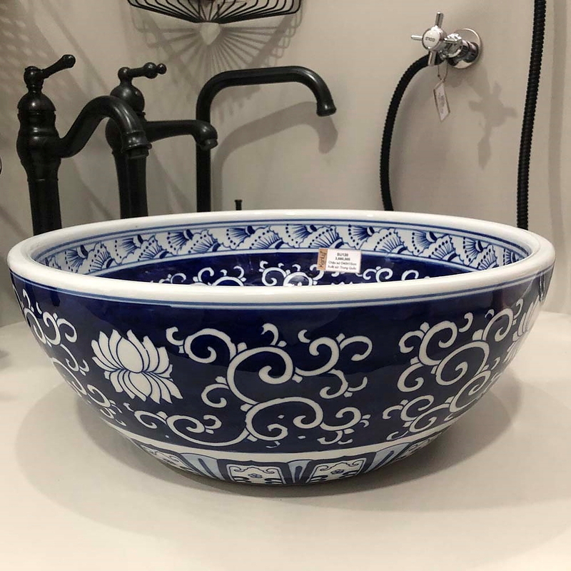 Chậu lavabo đặt bàn sứ mỹ thuật Kanly SU120