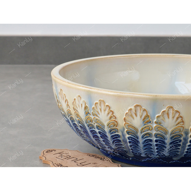 Chậu lavabo mỹ thuật bằng gốm sứ Kanly SU127