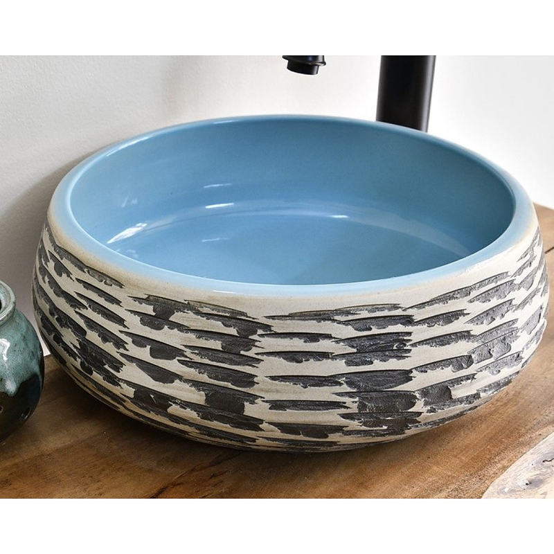 Chậu lavabo mỹ thuật bằng sứ Kanly SU010