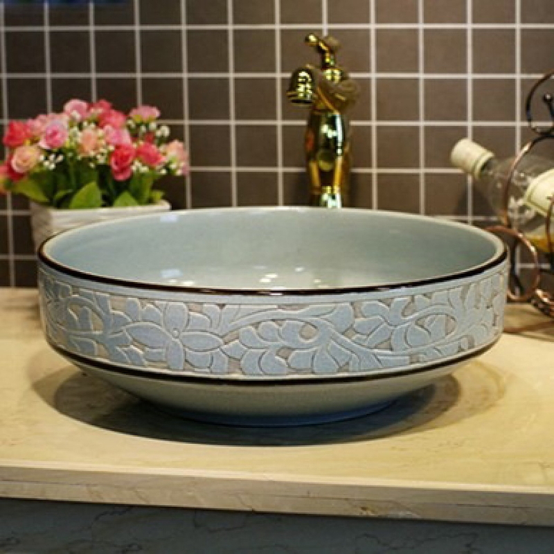 Chậu lavabo mỹ thuật bằng sứ Kanly SU111