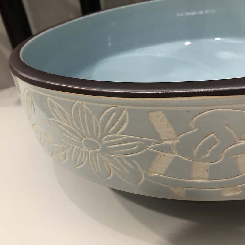 Chậu lavabo mỹ thuật bằng sứ Kanly SU111